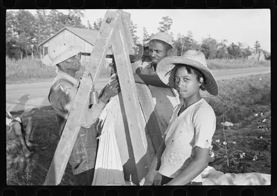 Weighing in cotton, Pulaski County, Arkansas, 1935