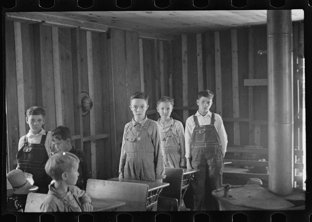 Interior of Ozark school, Arkansas, 1935