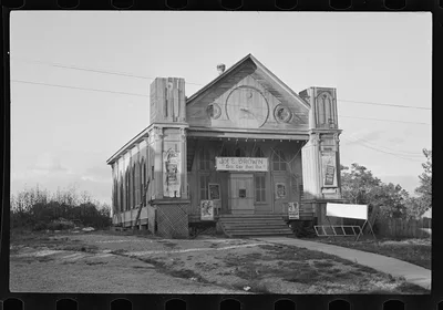 [Untitled photo, possibly related to: Church turned into a movie…, Mississippi, 1935