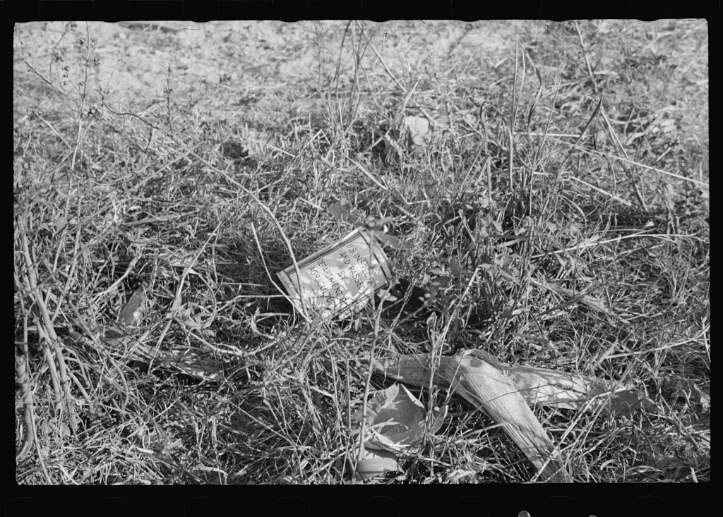 Empty can of relief corn found at side of road near Hammond, Louisiana, 1935