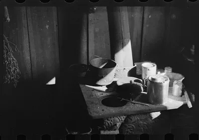 Photograph from Louisiana: Hammond, Louisiana. A stove in the home of a…