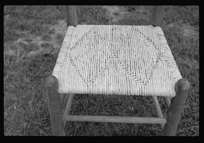 Chair seat woven at Cumberland Farms, Crossville, Tennessee, 1937