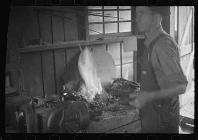 [Untitled photo, possibly related to: Iron worker with his work,…, Tennessee, 1937