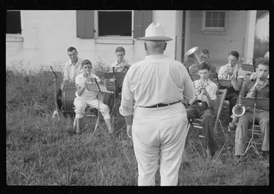 [Untitled photo, possibly related to: Band rehearsal, Red House, West…, West Virginia, 1937
