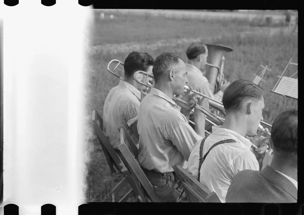 [Untitled photo, possibly related to: Band rehearsal, Red House, West…, West Virginia, 1937