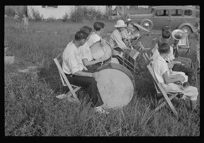 [Untitled photo, possibly related to: Band rehearsal, Red House, West…, West Virginia, 1937