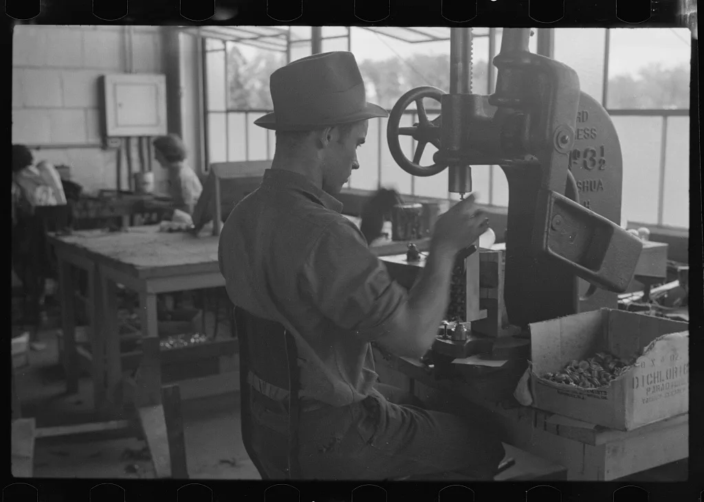 [Untitled photo, possibly related to: Vacuum cleaner factory,…, West Virginia, 1937