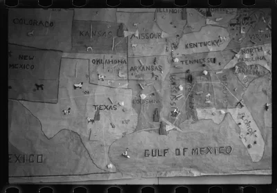 Illustrated map by children in the school at Arthurdale, West Virginia, 1937
