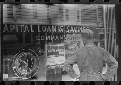 [Untitled photo, possibly related to: Street scene, Washington Court…, Ohio, 1938