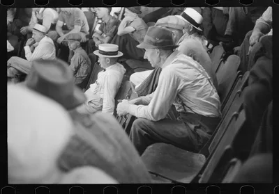 [Untitled photo, possibly related to: Men at auction room, Pickaway…, Ohio, 1938