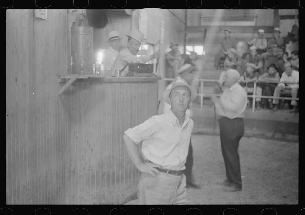 [Untitled photo, possibly related to: Men at auction room, Pickaway…, Ohio, 1938