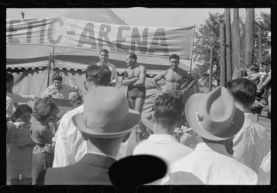 [Untitled photo, possibly related to: Wrestling matches, July 4th…, Ohio, 1938