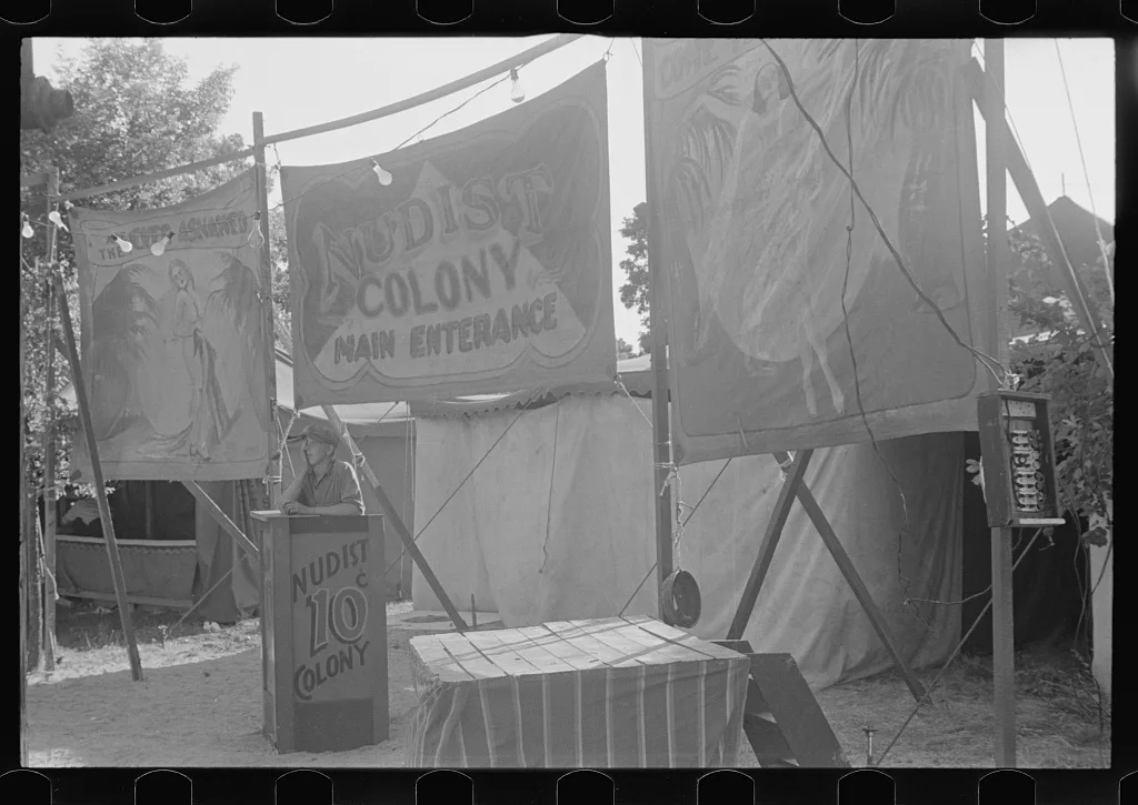 [Untitled photo, possibly related to: Sideshows at the Ashville, July…, Ohio, 1938