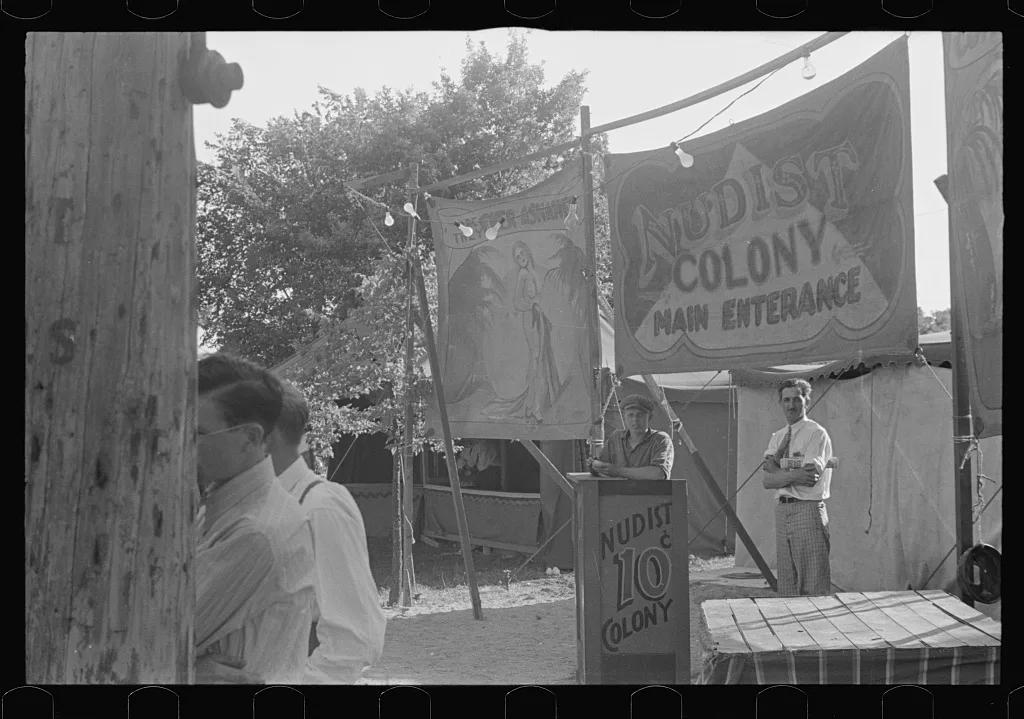 Sideshows at the Ashville, July 4th celebration, Ashville, Ohio (see…, 1938