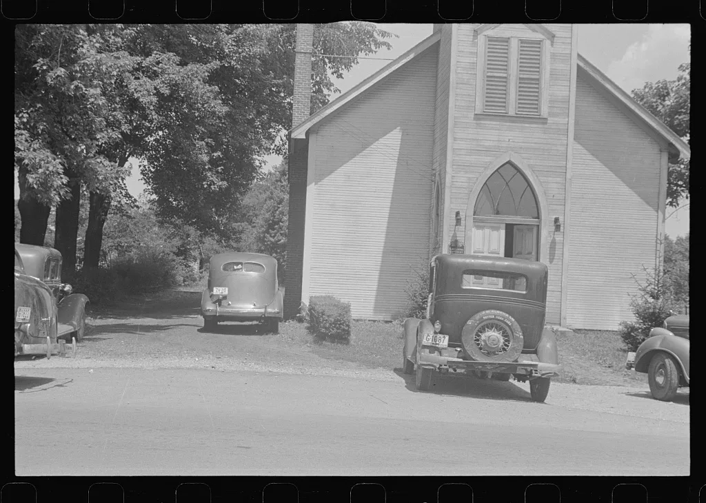 [Untitled photo, possibly related to: Methodist church, Unionville…, Ohio, 1938