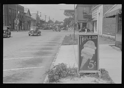 Main street, Plain City, Ohio, 1938