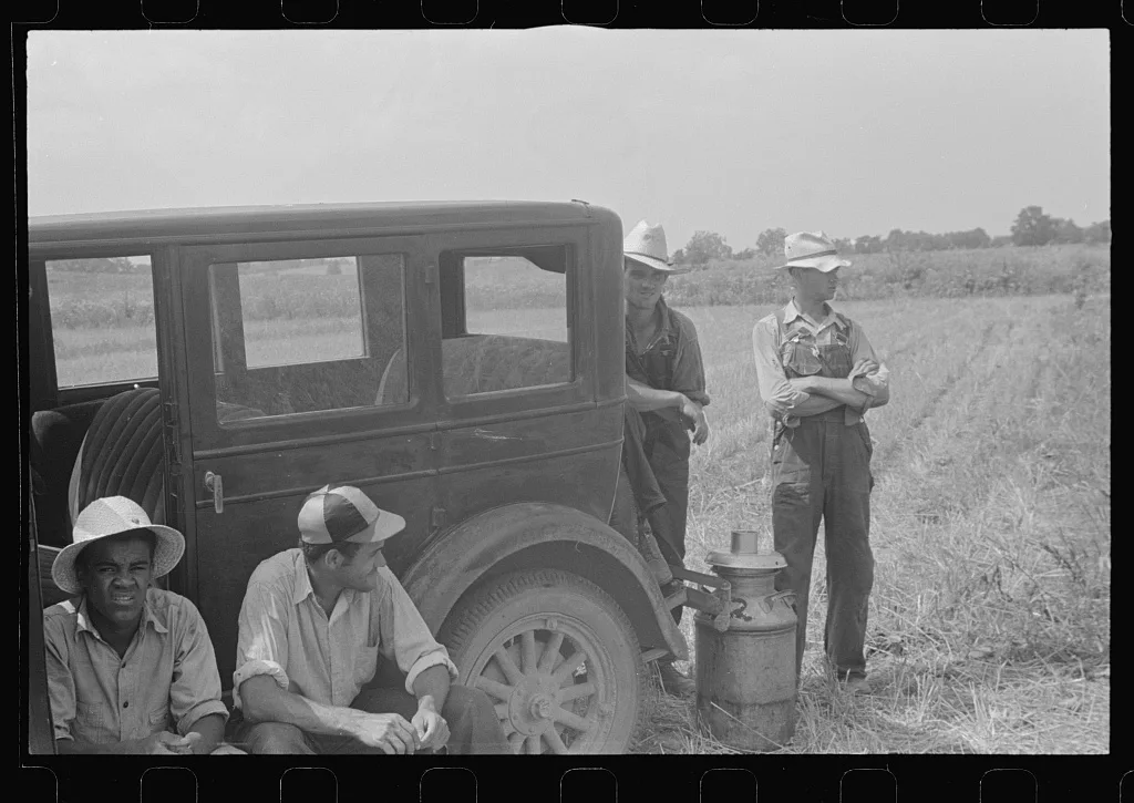 [Untitled photo, possibly related to: Members of threshing crew,…, Ohio, 1938