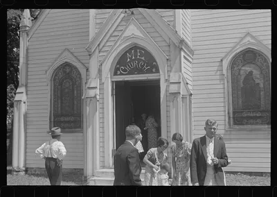 [Untitled photo, possibly related to: Methodist church, Unionville…, Ohio, 1938