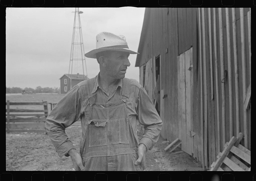 [Untitled photo, possibly related to: Mr. Virgil Thaxton, farmer,…, Ohio, 1938