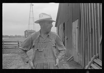 [Untitled photo, possibly related to: Mr. Virgil Thaxton, farmer,…, Ohio, 1938
