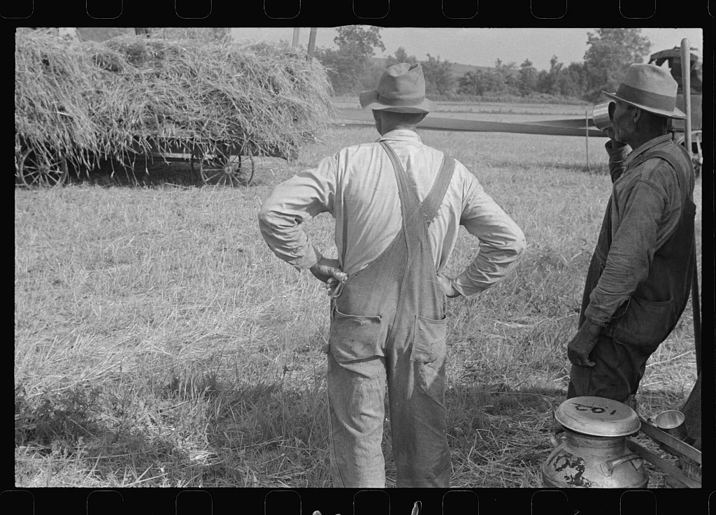 Members of threshing crew, central Ohio, 1938
