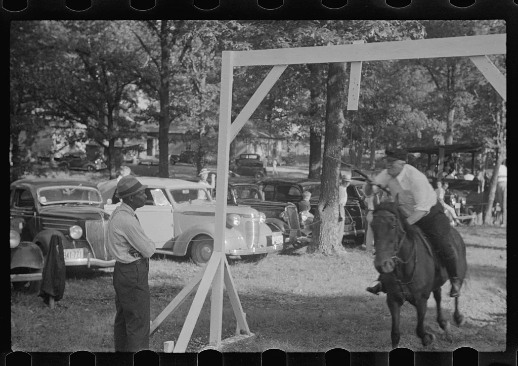 Accokeek, Maryland. A modern version of an old medieval jousting…, 1937