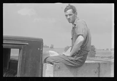 Harvest hand and helper on the Virgil Thaxton farm near…, Ohio, 1938