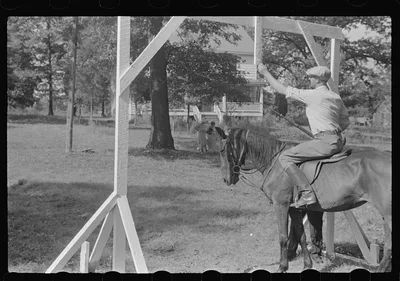Accokeek, Maryland. A modern version of an old medieval jousting…, 1937