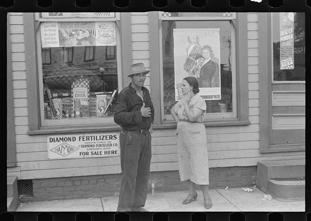 Saturday afternoon in London, Ohio, "the other side of the tracks", 1938