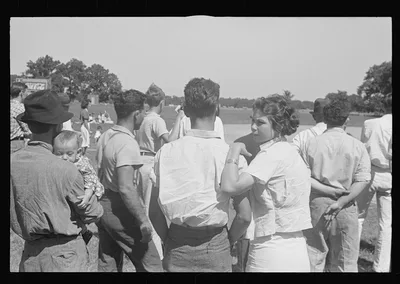 Watching a baseball game, central Ohio, 1938