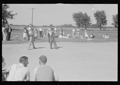 [Untitled photo, possibly related to: Watching a baseball game,…, Ohio, 1938
