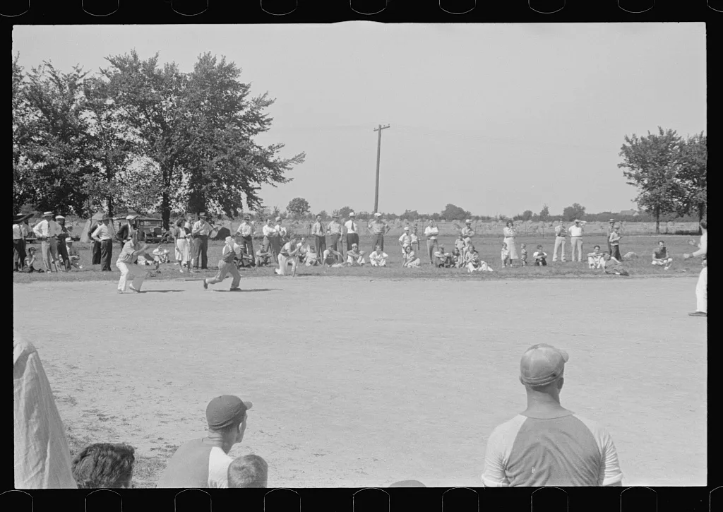 [Untitled photo, possibly related to: Watching a baseball game,…, Ohio, 1938