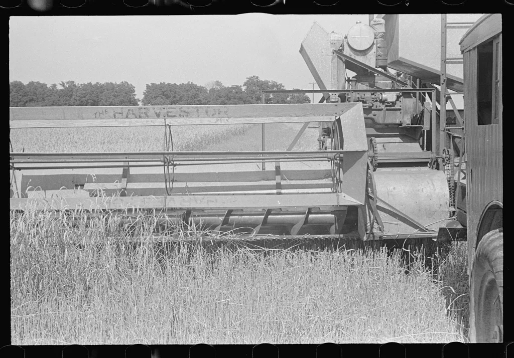 Combine, central Ohio, 1938