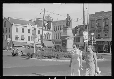 [Untitled photo, possibly related to: Business district of Urbana,…, Ohio, 1938