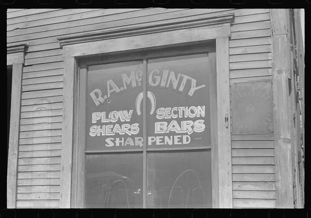 Sharpener's sign, Marion, Ohio, 1938