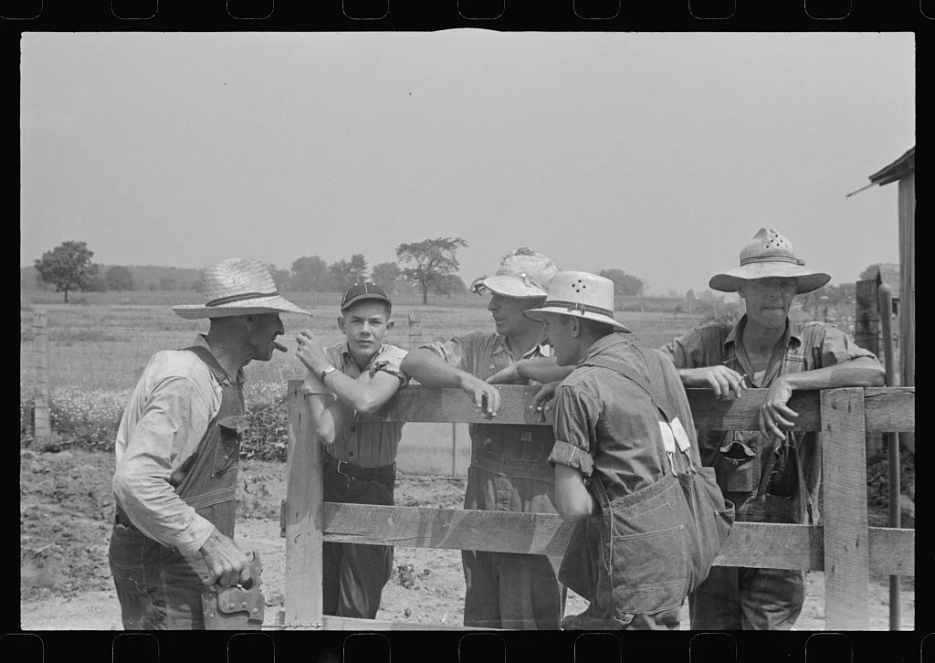 [Untitled photo, possibly related to: Members of threshing crew,…, Ohio, 1938