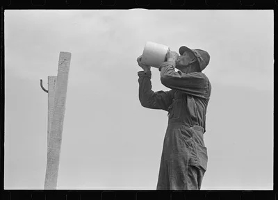 [Untitled photo, possibly related to: Members of threshing crew,…, Ohio, 1938