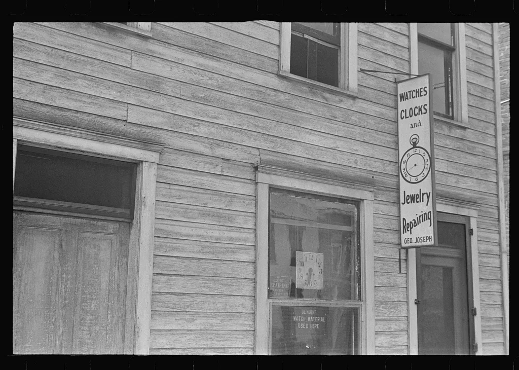 Jewelry repair shop, central Ohio, 1938