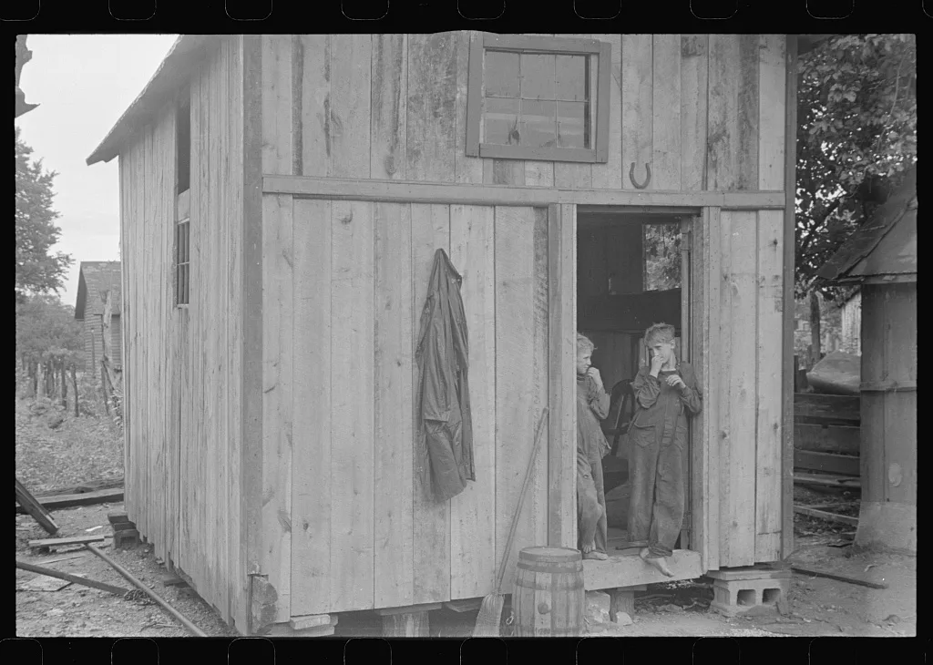 Dwellers in Circleville's "Hooverville," central Ohio (see general…, 1938
