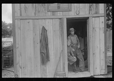 Dwellers in Circleville's "Hooverville," central Ohio (see general…, 1938