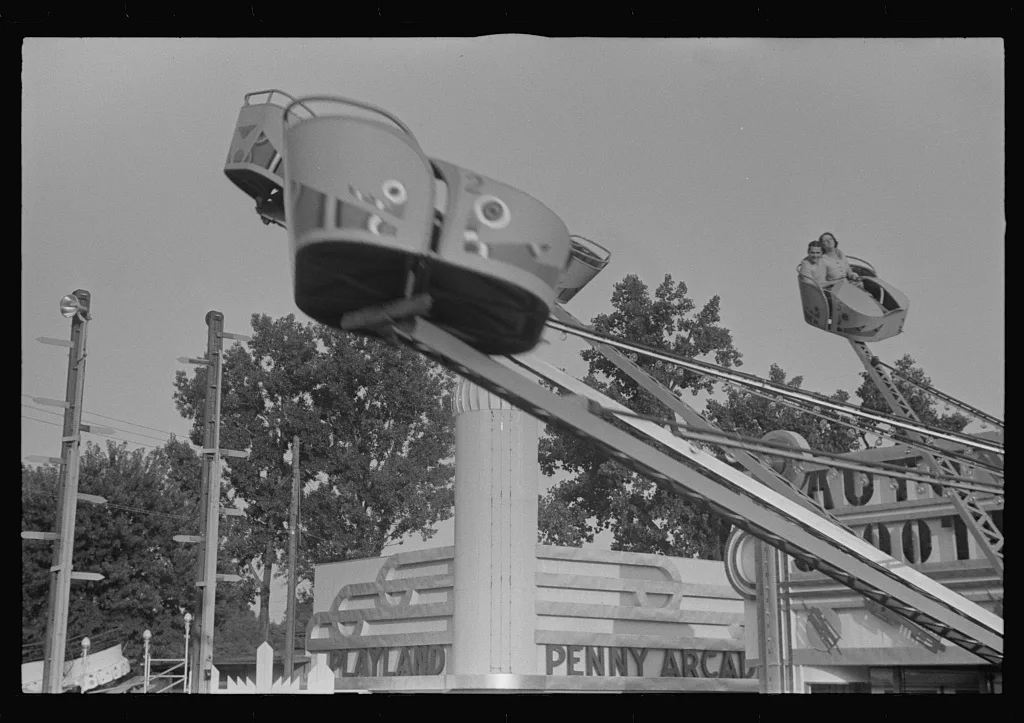 Scene at Buckeye Lake Amusement Park, near Columbus, Ohio (see…, 1938