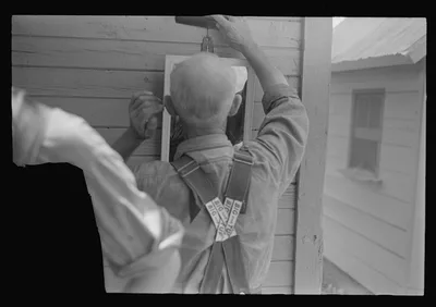 [Untitled photo, possibly related to: Washing up for dinner during…, Ohio, 1938