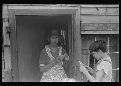 [Untitled photo, possibly related to: Family on relief near Urbana,…, Ohio, 1938