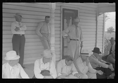[Untitled photo, possibly related to: Spectators at farmland auction,…, Ohio, 1938