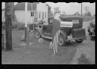 [Untitled photo, possibly related to: Mailbox on farm in central Ohio…, 1938