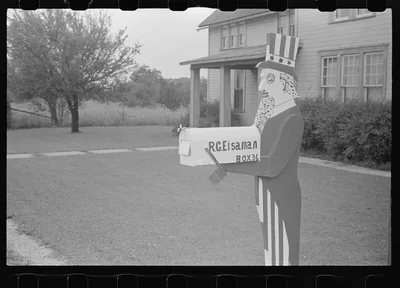 Mailbox on farm in central Ohio (see general caption), 1938