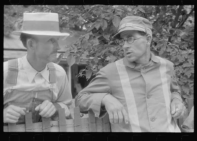 Spectator at county fair in central Ohio, 1938