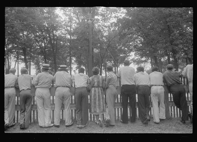 Spectators at county fair in central Ohio, 1938