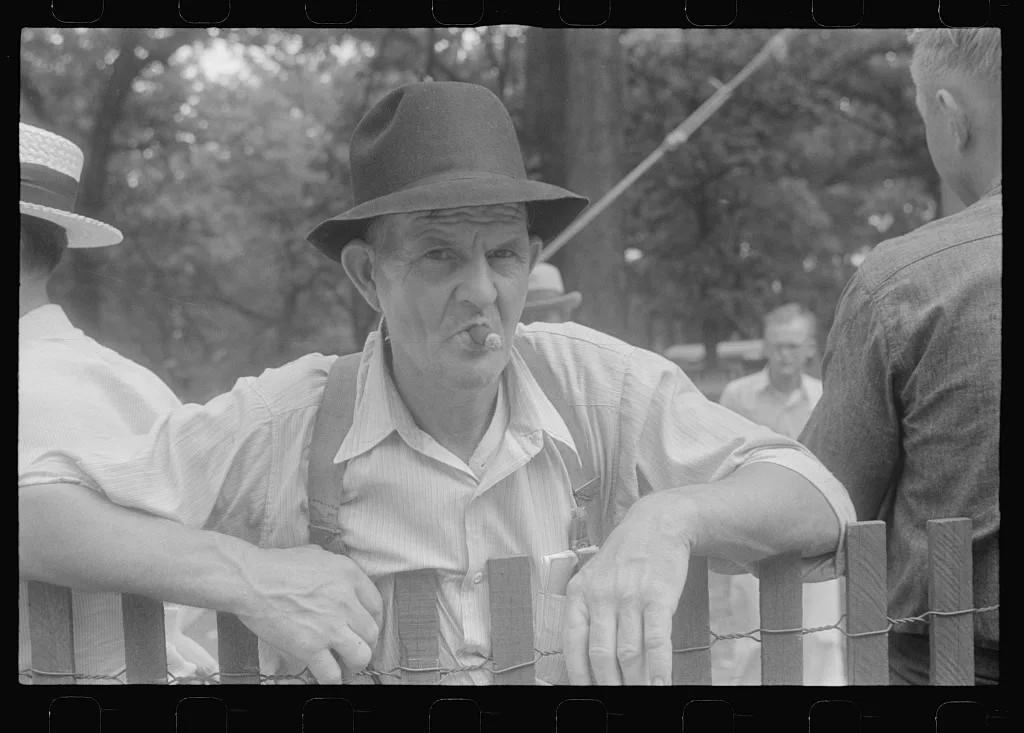 Spectators at county fair in central Ohio, 1938