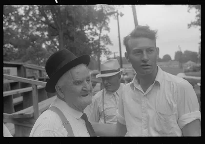 [Untitled photo, possibly related to: Attendant at county fair,…, Ohio, 1938